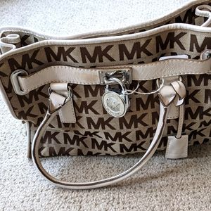 Michael Kors signature leather trimmed tote